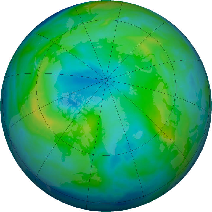 Arctic ozone map for 20 November 2013